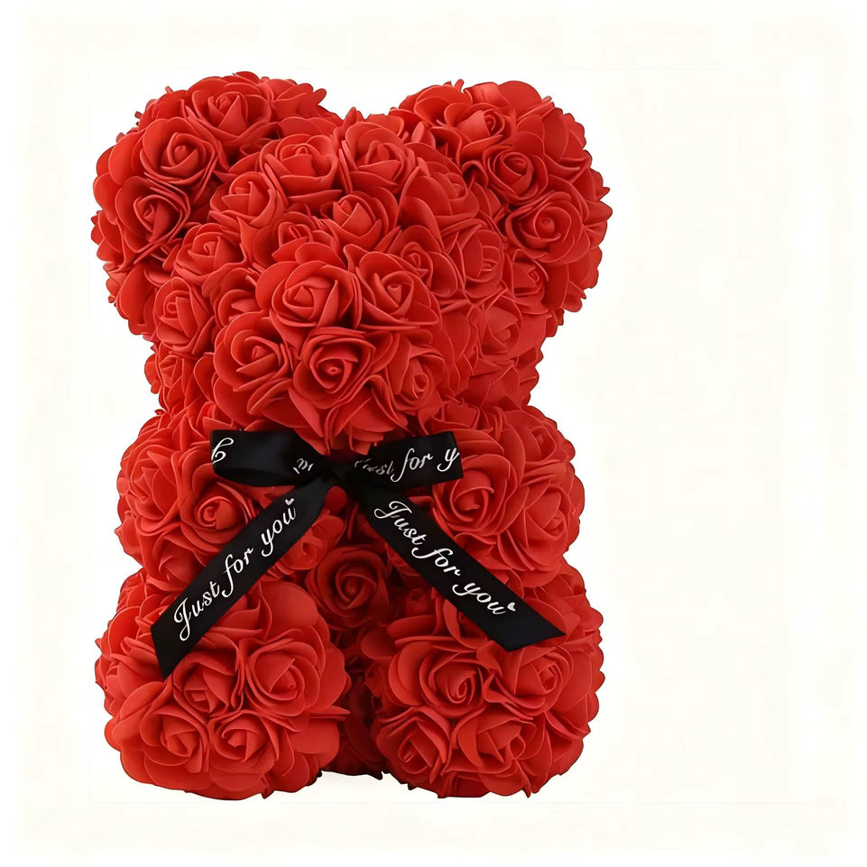Teddy With Red Rose Teddy Bear with White Heart – Luxury Romantic Gift.Valentines