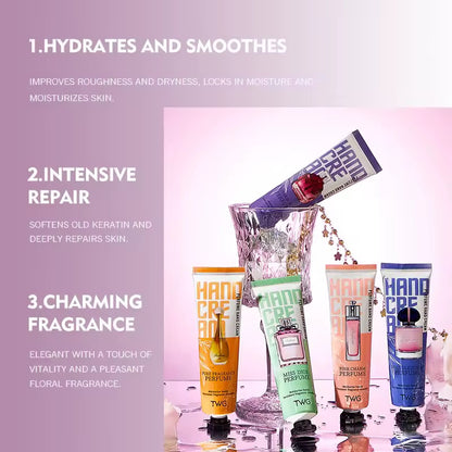 Luxury Perfumed Hand Cream Gift Set (5-Piece Moisturizing Hand Cream Collection) Hand Cream pack ,Packet Gift package