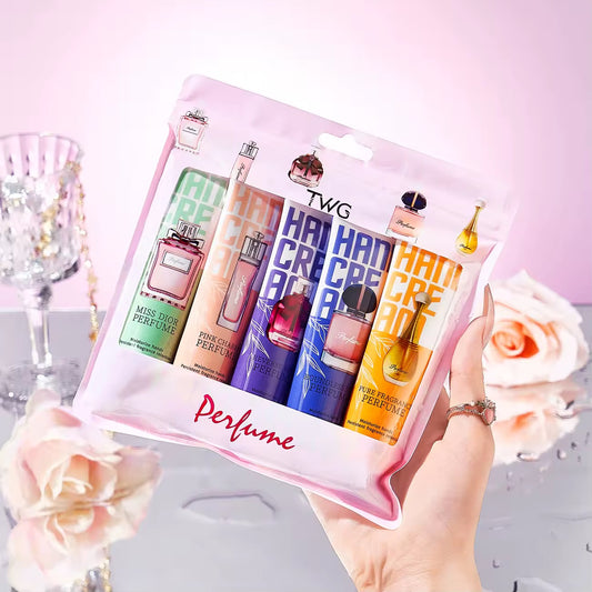 Luxury Perfumed Hand Cream Gift Set (5-Piece Moisturizing Hand Cream Collection) Hand Cream pack ,Packet Gift package