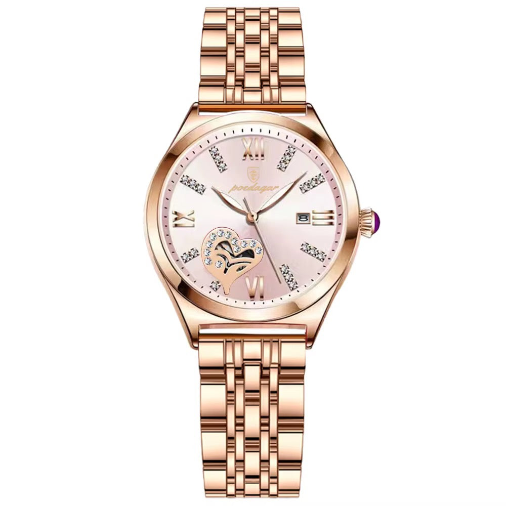 Pocdagar Luxe Heart Crystal Women’s Watch