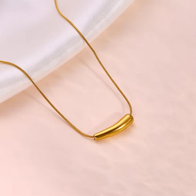 Gold Necklace - Small Eggplant Pendant Necklace | Bend the Trend