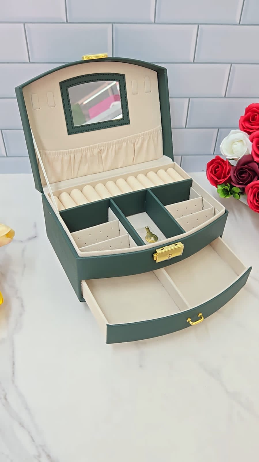 Jewelry Box - Two-Tier Lockable Jewelry Organizer | Bend the Trend