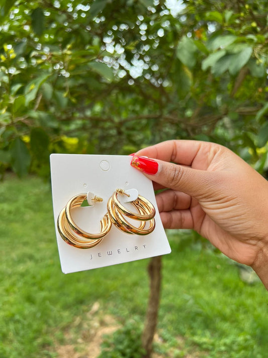 Mini Loop Earrings - Triple Hoop Drop Earrings for Women | Bend the Trend