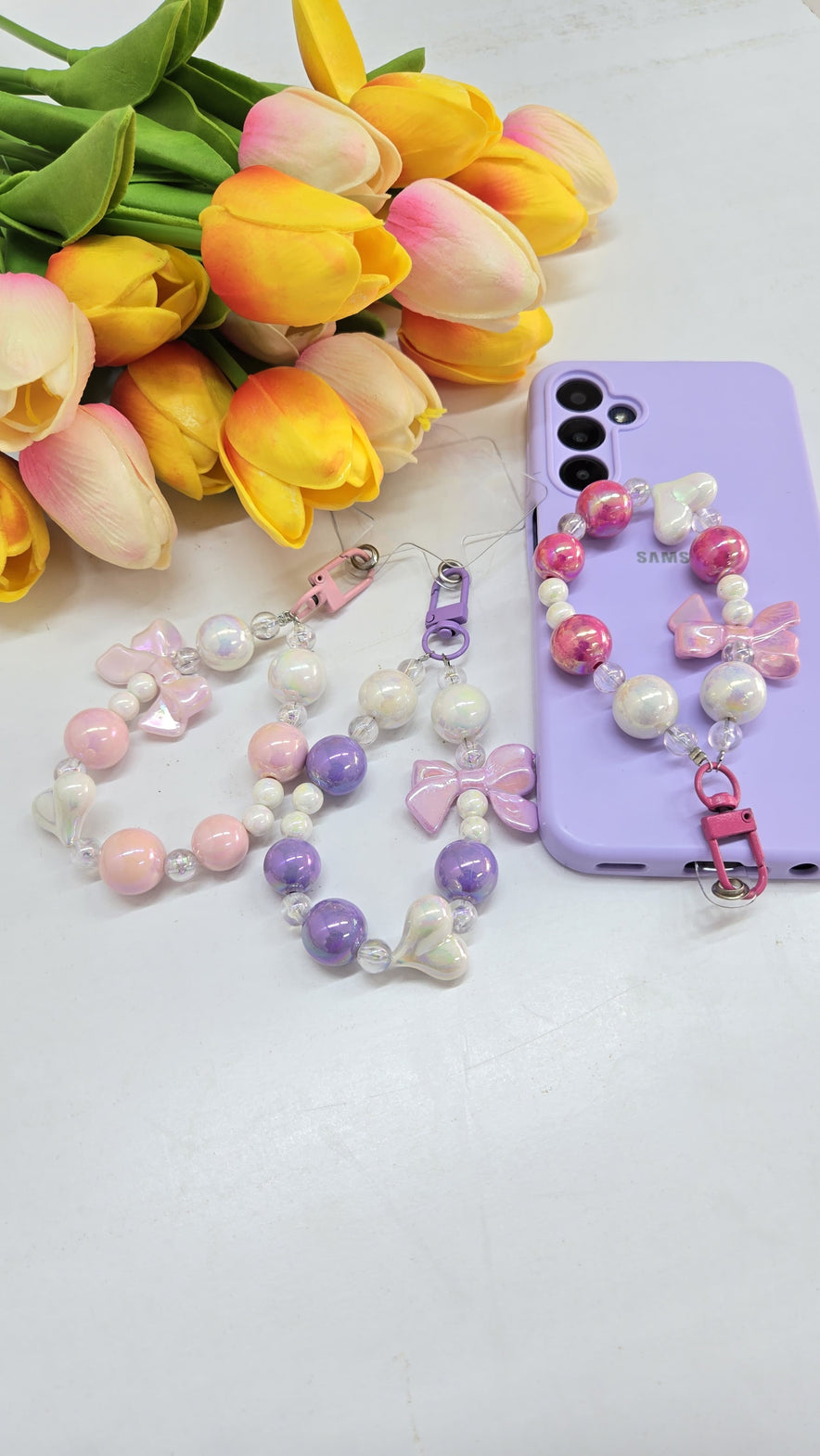 Phone Charm - Pastel Bow &amp; Bead Phone Strap | Bend the Trend