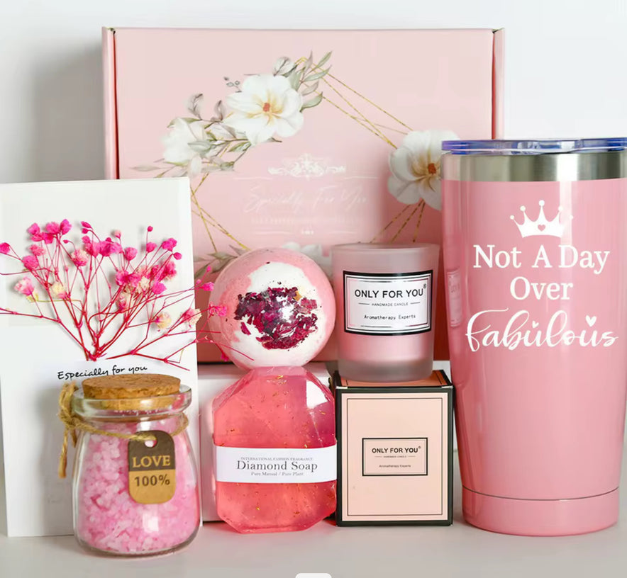 Self-Care Gift Box - Blush & Bloom Pamper Set | Bend the Trend Gift Package ,Relaxing package Graduation,Birthday ,Baby Shower Gift set .Gift package