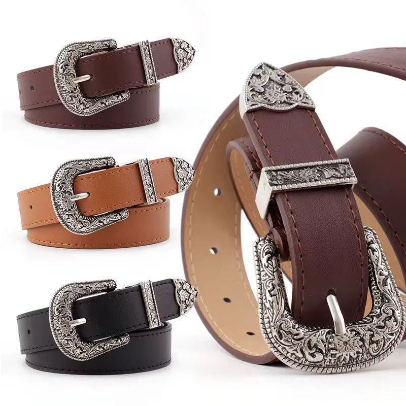 Western Belt for Women - Engraved Silver Buckle Belt | Bend the Trend