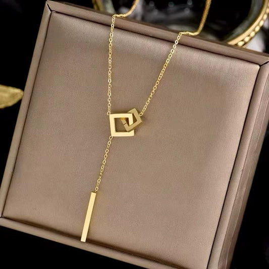 Chain ,Pendant ,Necklace Stainless steel Interlocking The Linear Statement