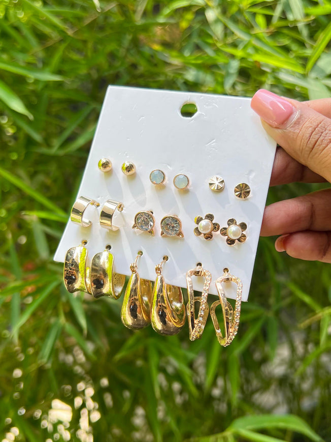 Earring Collection - 9-Piece Graduated Style Set | Bend the Trend