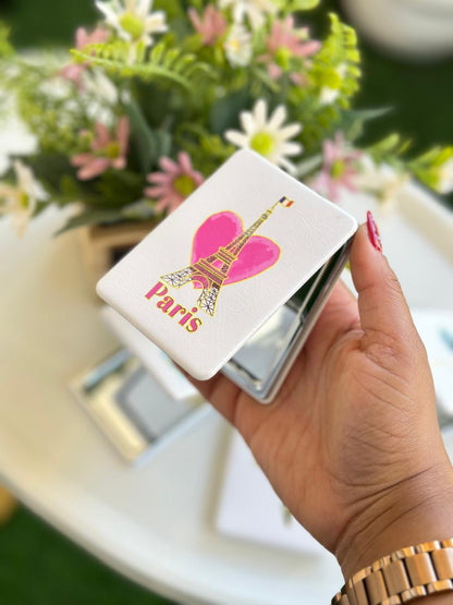 Pocket mirror flower and Paris design