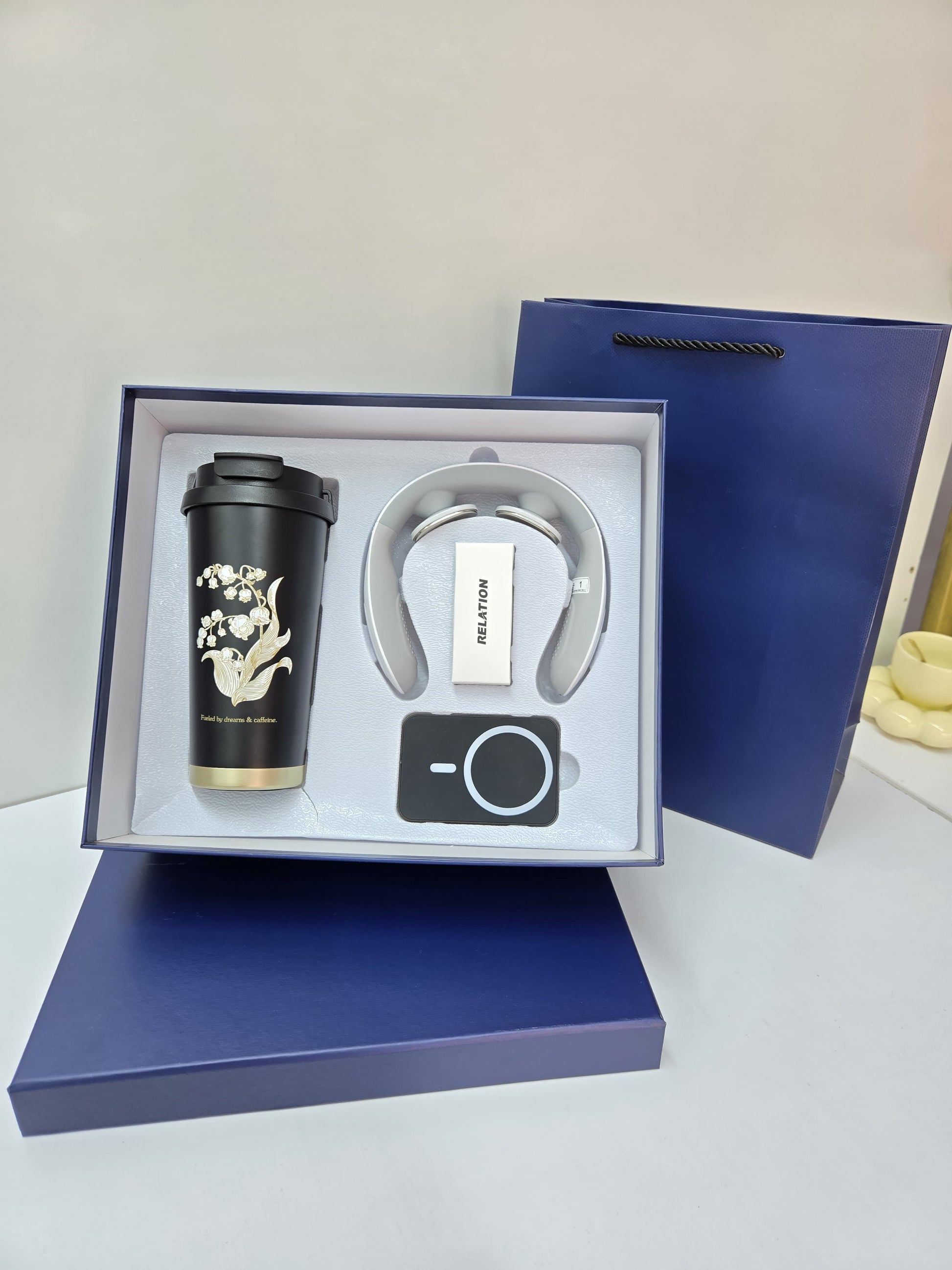 Neck Massager  - Gift Set with Power Bank and Tumbler | Bend the Trend