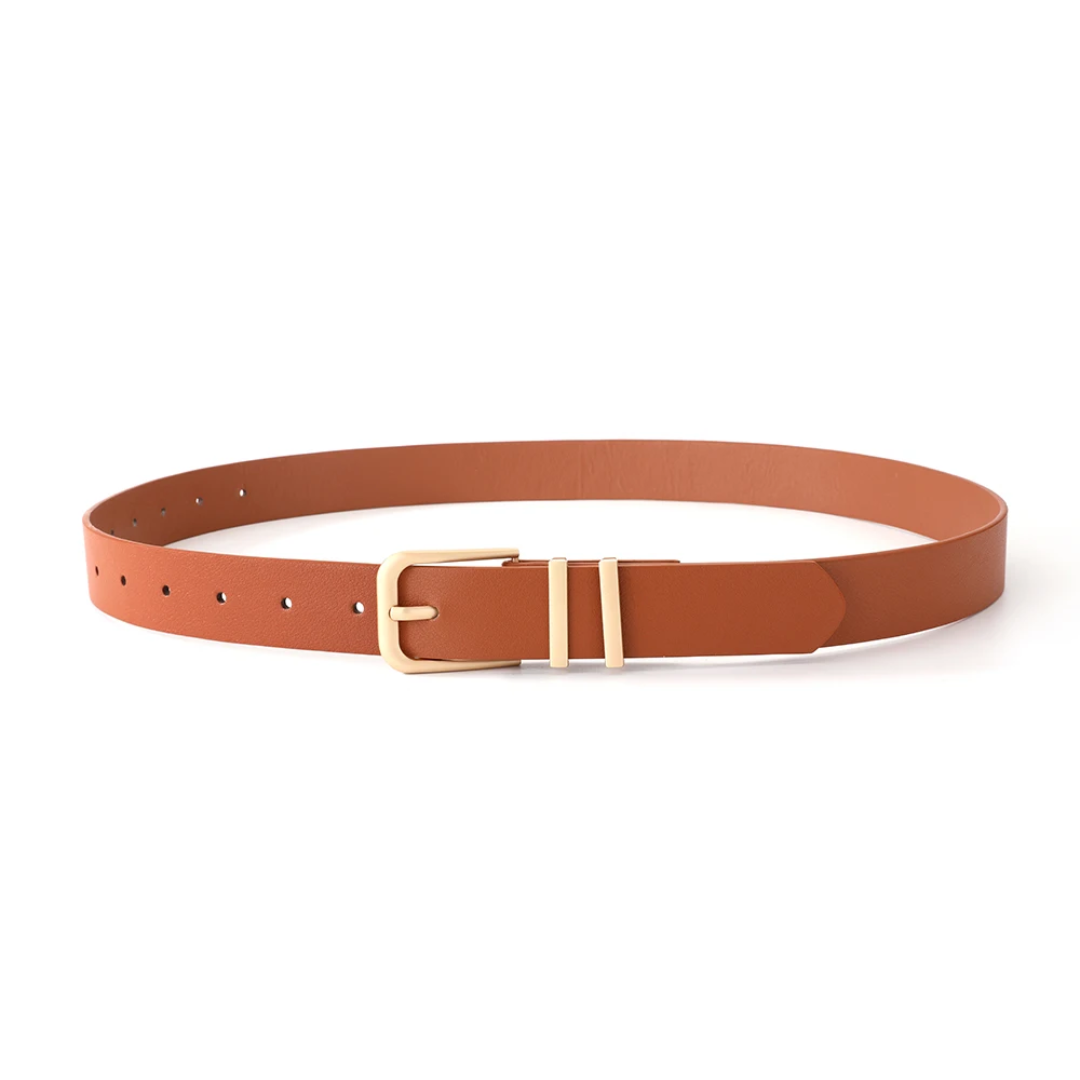 Double Strap Belt - Gold Buckle Faux Leather Belt | Bend the Trend
