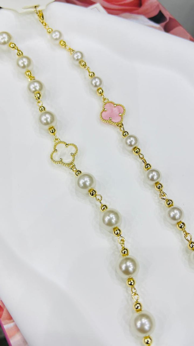 Vancleef with pearl bracelet