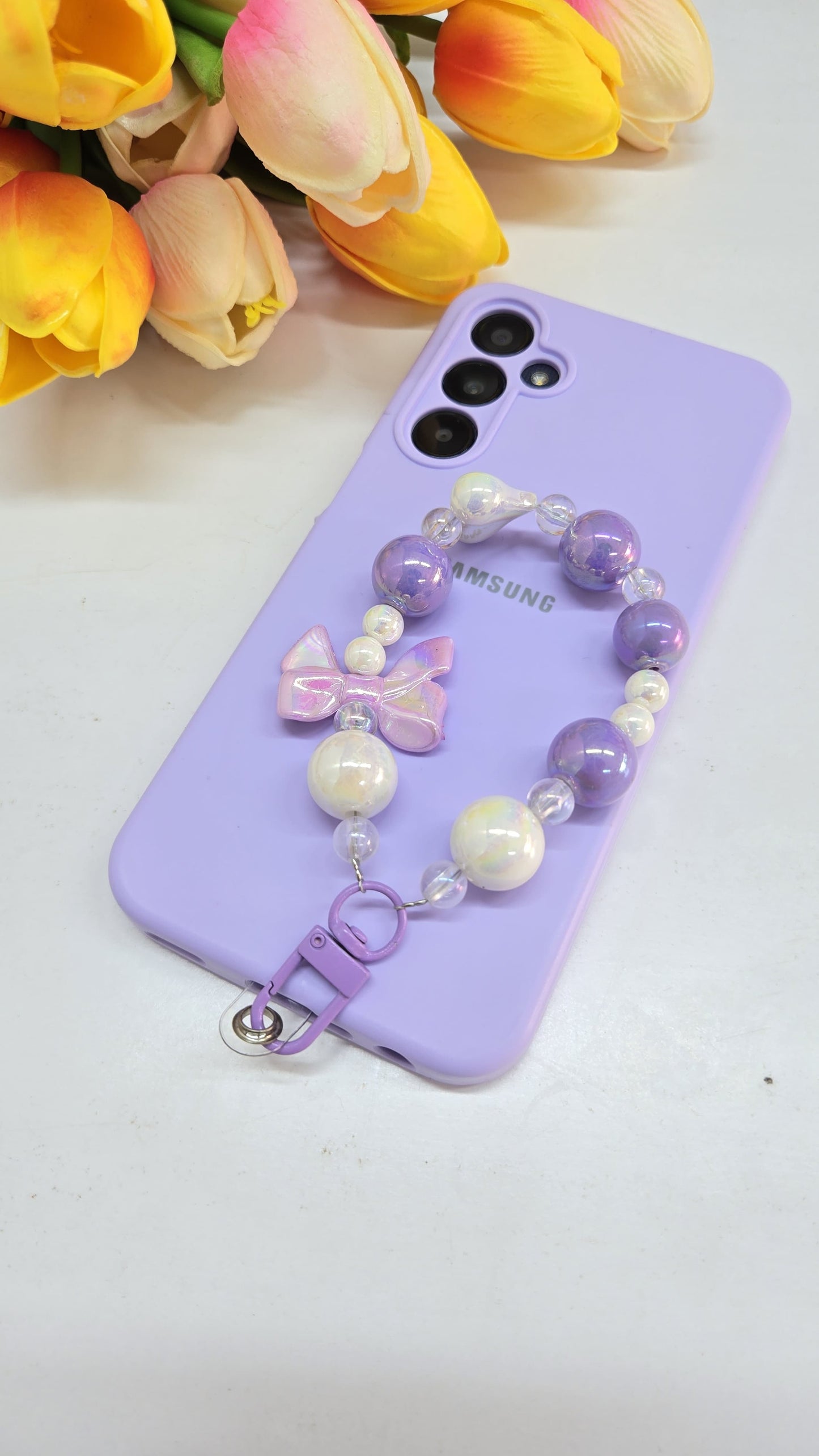 Phone Charm - Pastel Bow &amp; Bead Phone Strap | Bend the Trend