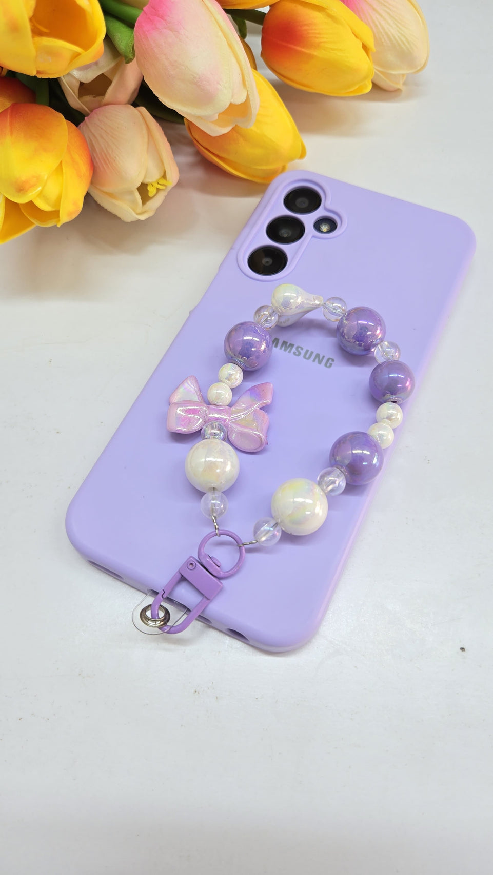 Phone Charm - Pastel Bow &amp; Bead Phone Strap | Bend the Trend