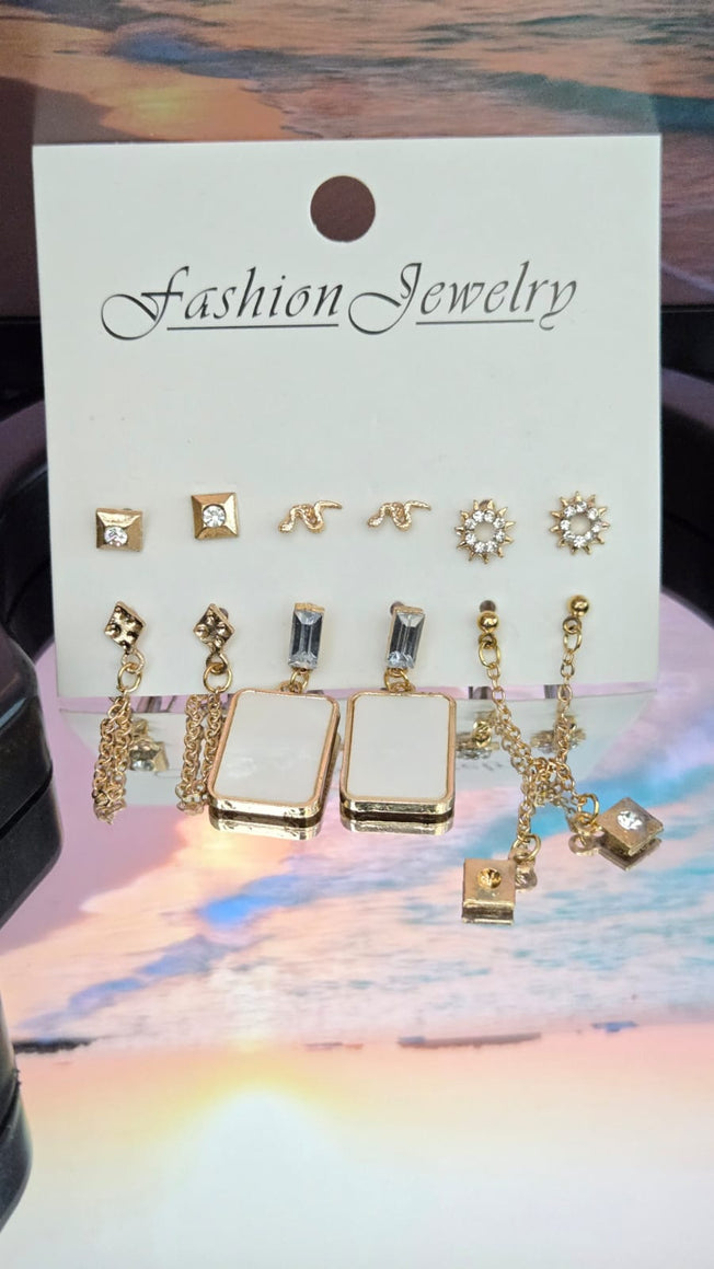 Earring set rectangular pearl