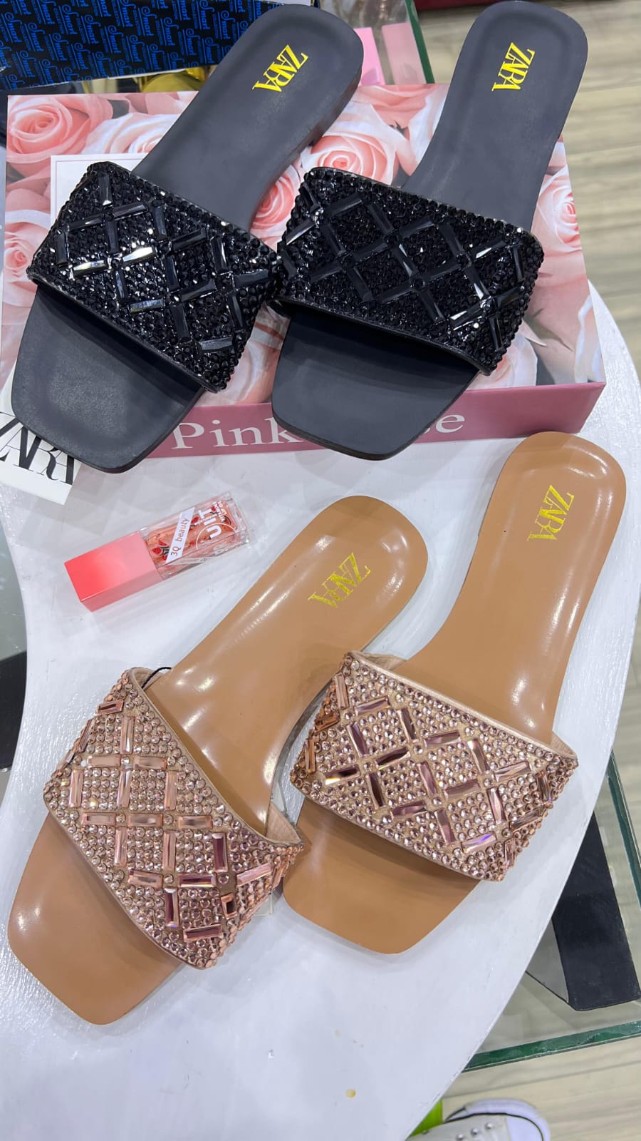 Sandals Zara rhinestone