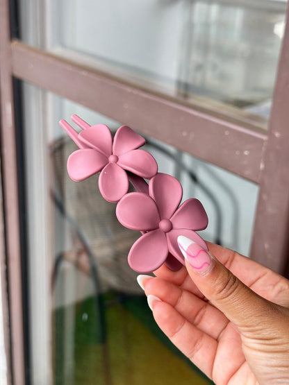 Hair clip double flower