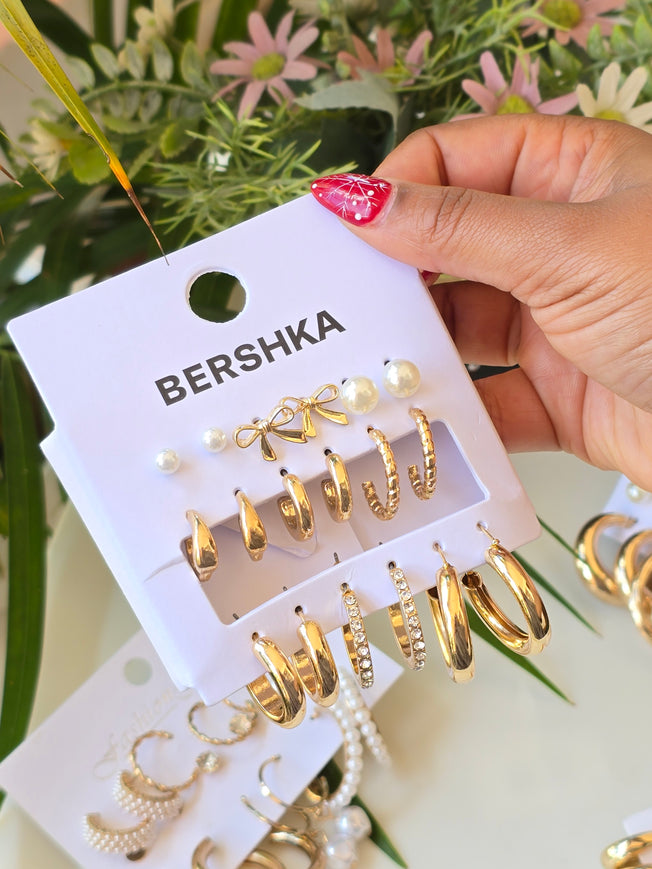 Earring Set bow with loops bershka