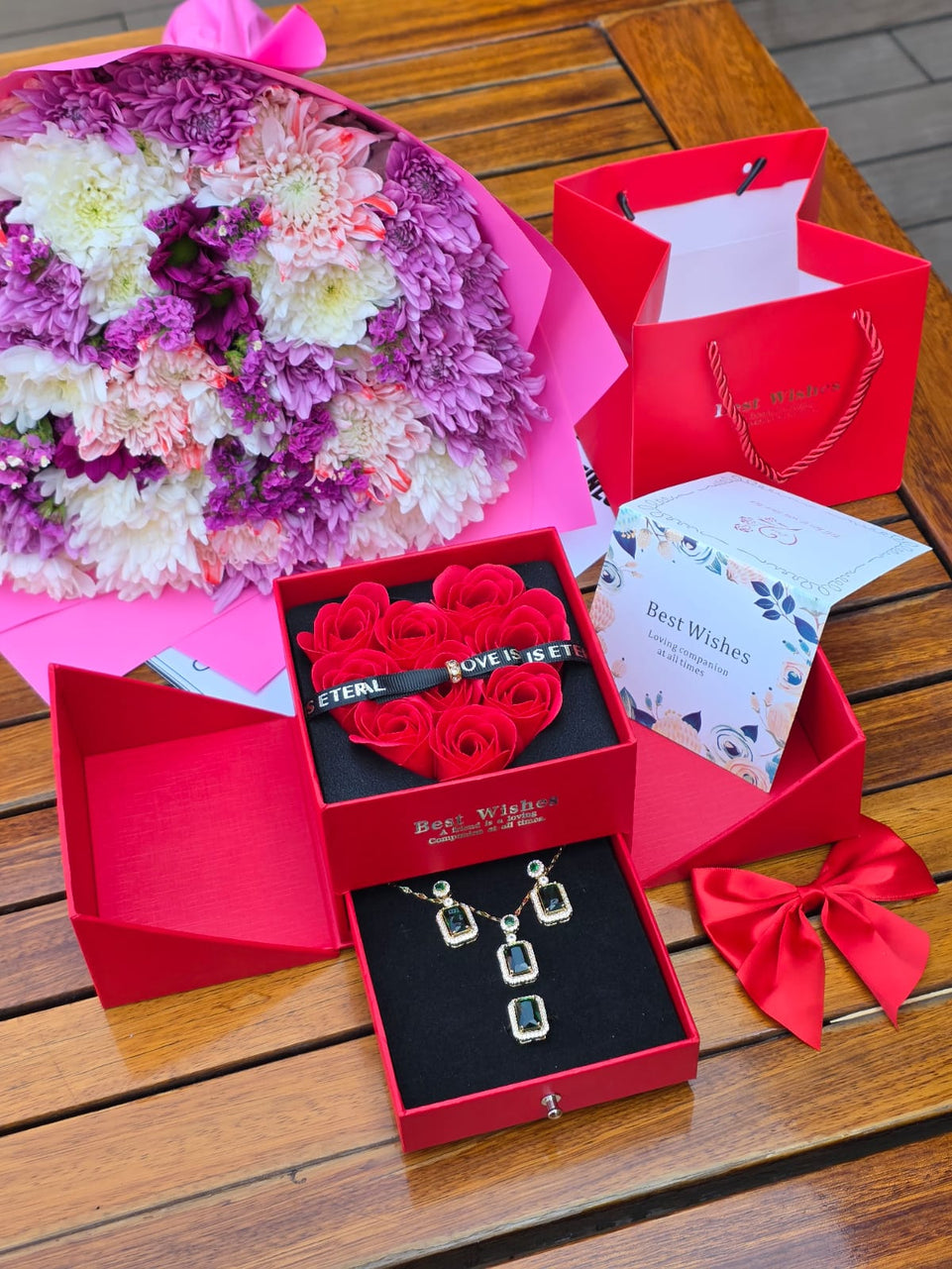 The Eternal Love Keepsake Box.Gift set ,Gift package ,Valentines Earrings and Chain,Jewelry Galentines The love set
