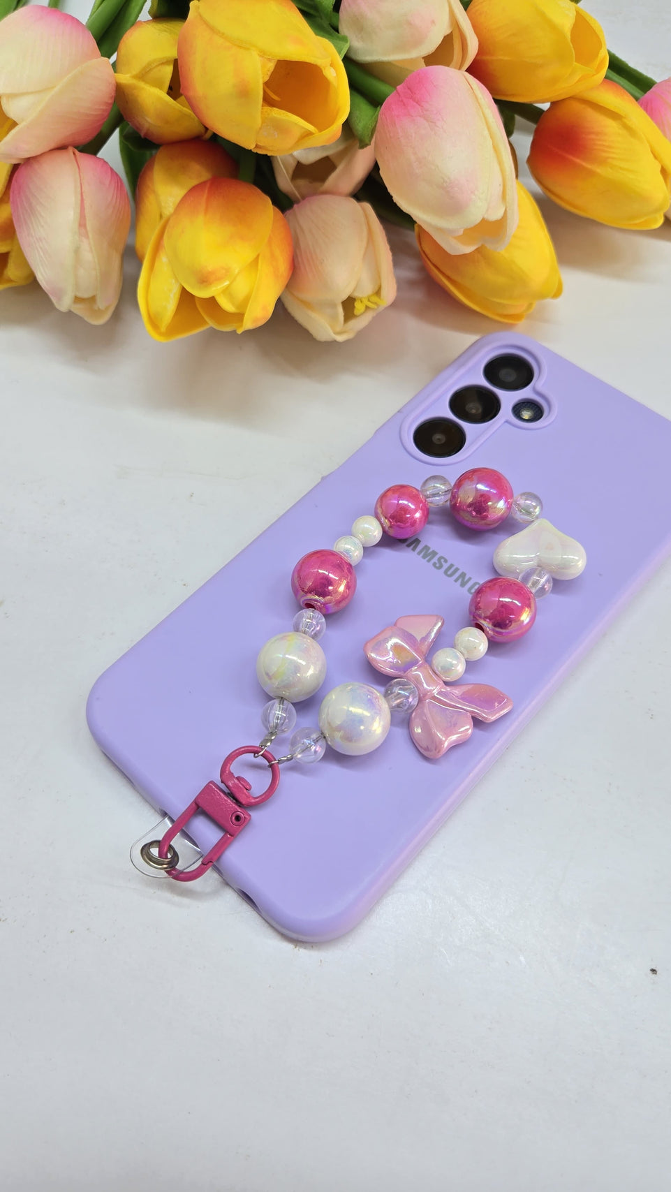 Phone Charm - Pastel Bow &amp; Bead Phone Strap | Bend the Trend