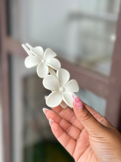 Hair clip double flower
