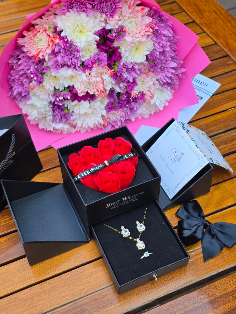 The Eternal Love Keepsake Box.Gift set ,Gift package ,Valentines Earrings and Chain,Jewelry Galentines The love set