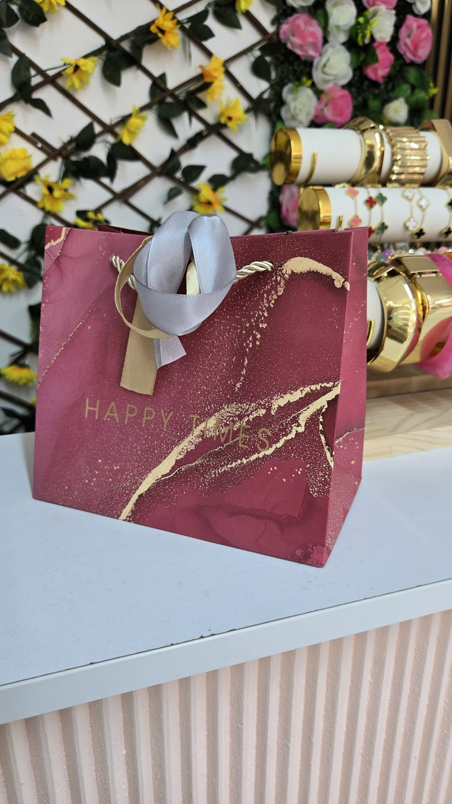 Gift bag maroon and gold design