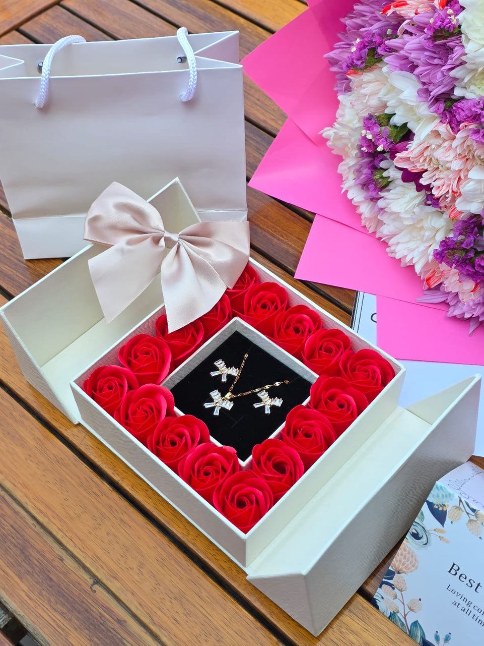 The Grand Reveal Rose Box.Gift Package,Gift Set .Valentines.Galentines